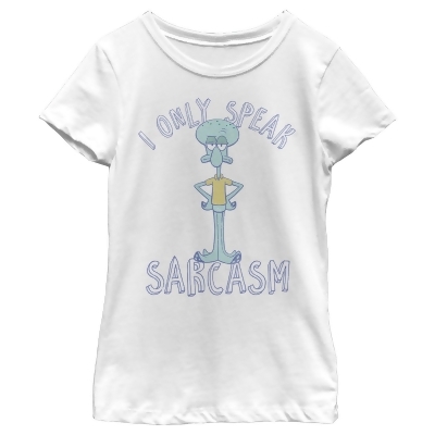 Girl's SpongeBob SquarePants I Only Speak Sarcasm Squidward Graphic T-Shirt 