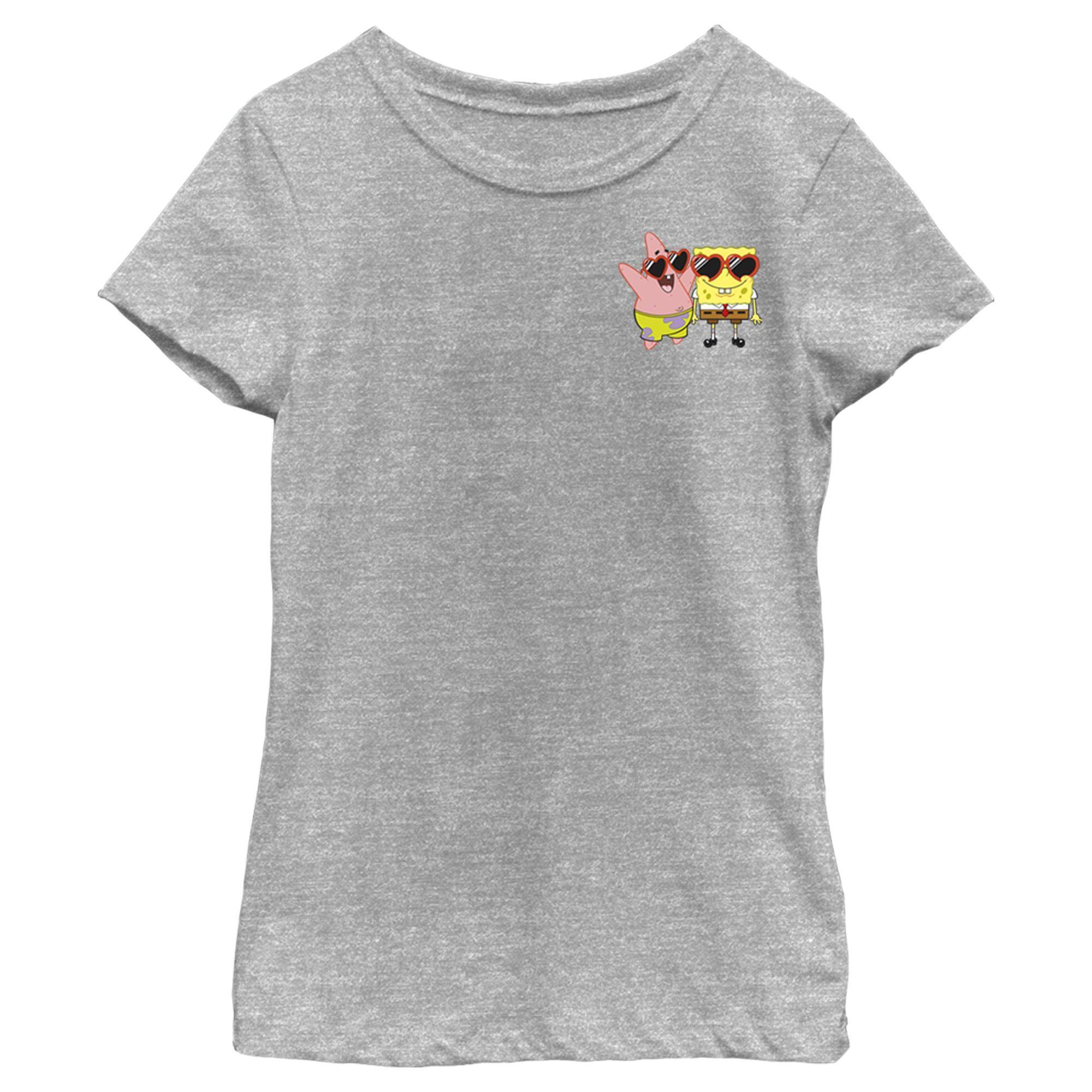 Girl's SpongeBob SquarePants Small Patrick in Heart-Shaped Sunglasses Graphic T-Shirt