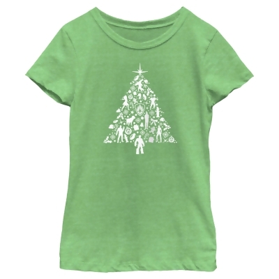 Girl's Guardians of the Galaxy Holiday Special Silhouettes Christmas Tree Graphic T-Shirt 