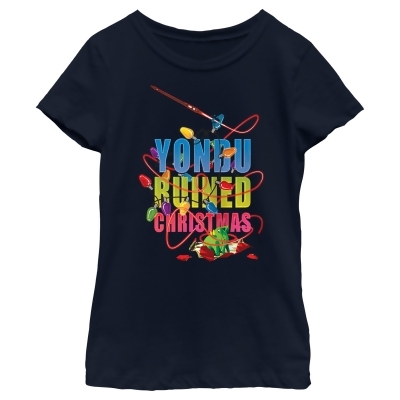 Girl's Guardians of the Galaxy Holiday Special Yondu Ruined Christmas Lights Graphic T-Shirt 