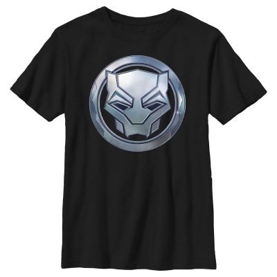 Boy's Black Panther: Wakanda Forever Metallic Panther Icon Graphic T-Shirt 