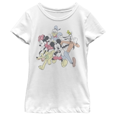 Girl's Mickey & Friends Running Group Shot Graphic T-Shirt 