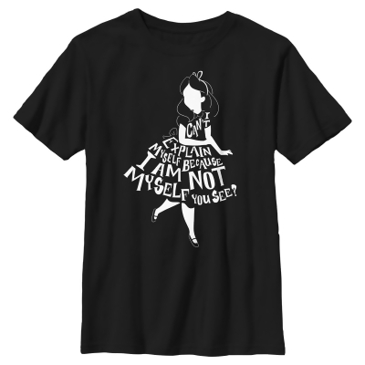 Boy's Alice in Wonderland I Am Not Myself Silhouette Graphic T-Shirt 