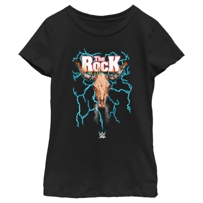 Girl's WWE The Rock Electric Bull Logo Graphic T-Shirt 