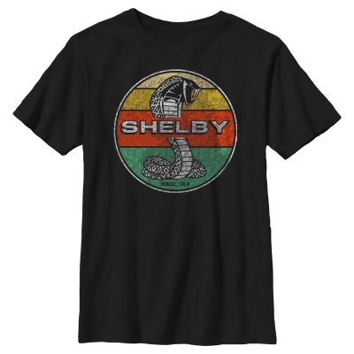 Boy's Shelby Cobra Distressed Colorful Stripe Stamp Graphic T-Shirt 