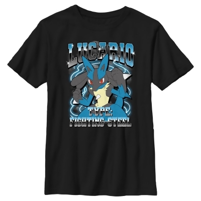 Boy's Pokemon Lucario Type: Fighting-Steel Graphic T-Shirt 