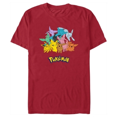 Men's Pokemon Pikachu and Eeveelutions Logo Graphic T-Shirt 