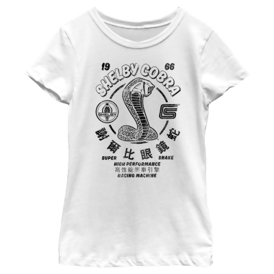 Girl's Shelby Cobra Super Snake High Performance Racing Machine Distressed Graphic T-Shirt 