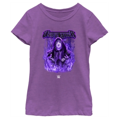 Girl's WWE Undertaker Purple Flames Graphic T-Shirt 