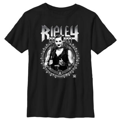 Boy's WWE Ripley Black and White Photo Graphic T-Shirt 