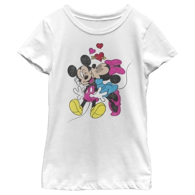 Girl's Mickey & Friends Valentine's Day Minnie Mouse Smooch Graphic T-Shirt 