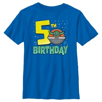 Boy's Star Wars: The Mandalorian Grogu 5th Birthday Graphic T-Shirt 