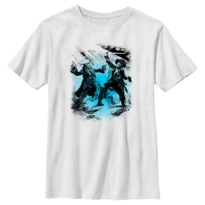 Boy's Pirates of the Caribbean: Curse of the Black Pearl Jack Sparrow and Hector Barbossa Duel Graphic T-Shirt 