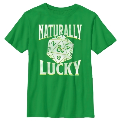 Boy's Dungeons & Dragons St. Patrick's Day Naturally Lucky Dice Graphic T-Shirt 