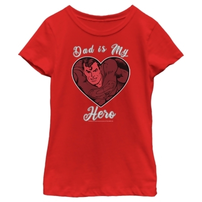 Girl's Superman Valentine's Day Dad is My Hero Graphic T-Shirt 