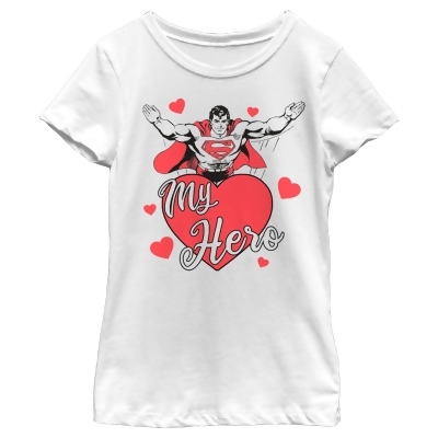 Girl's Superman Valentine's Day My Hero Graphic T-Shirt 