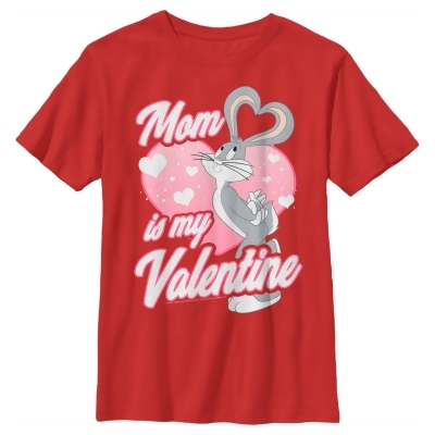 Boy's Looney Tunes Bugs Bunny Mom is my Valentine Graphic T-Shirt 