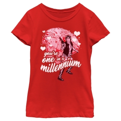 Girl's Star Wars Valentine's Day Han Solo You're One in a Millennium Graphic T-Shirt 