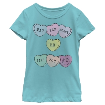 Girl's Star Wars Valentine's Day May Force Candy Heart Graphic T-Shirt 
