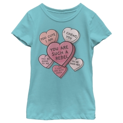 Girl's Star Wars Valentine Galactic Candy Hearts Graphic T-Shirt 