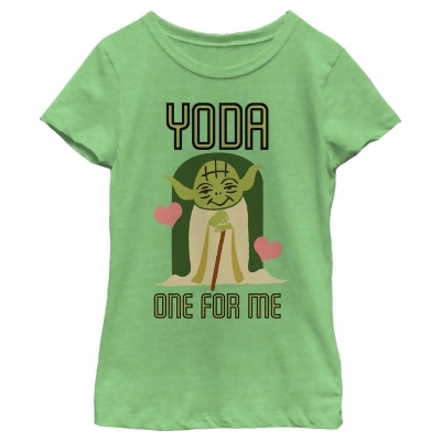 Girl's Star Wars Valentine's Day Yoda One for Me Graphic T-Shirt 