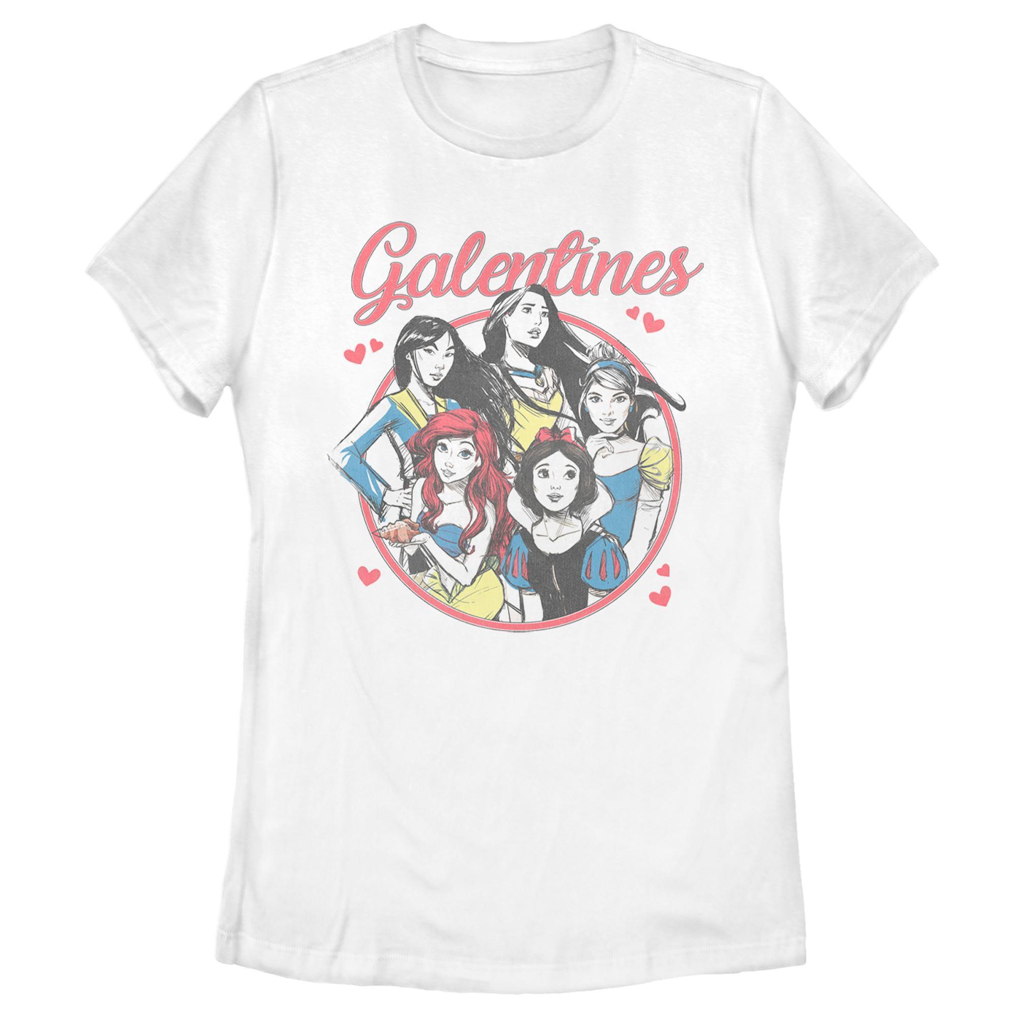 Women's Disney Princesses Realistic Galentine's Day Graphic T-Shirt
