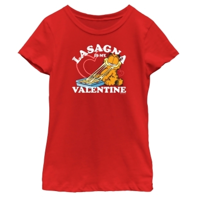 Girl's Garfield Lasagna is My Valentine Graphic T-Shirt 