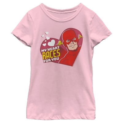 Girl's The Flash Valentine's Day My Heart Races for You Graphic T-Shirt 