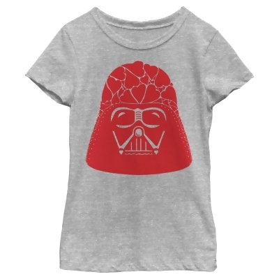 Girl's Star Wars Valentine's Day Darth Vader Heart Helmet Graphic T-Shirt 