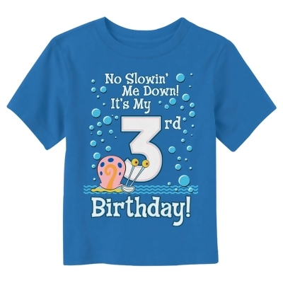 Toddler's SpongeBob SquarePants Gary No Slowin' Me Down It's my 3rd Birthday Graphic T-Shirt 