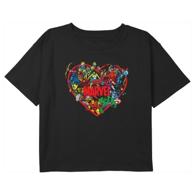 Girl's Marvel Valentine's Day Classic Hero Heart Graphic T-Shirt 