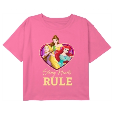 Girl's Disney Princesses Valentine's Day Princesses Strong Hearts Rule Graphic T-Shirt 