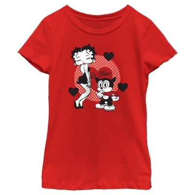 Girl's Betty Boop Valentine's Day Bimbo Be Mine Graphic T-Shirt 