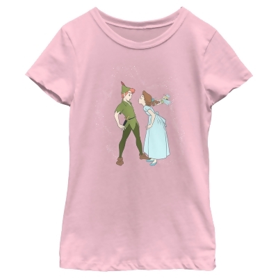Girl's Peter Pan Valentine's Day Peter and Wendy Kiss Graphic T-Shirt 