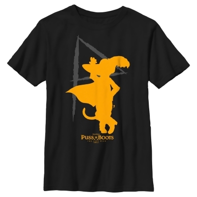 Boy's Puss in Boots: The Last Wish Yellow Silhouette Graphic T-Shirt 