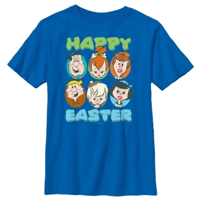 Boy's The Flintstones Happy Easter Family Portraits Graphic T-Shirt 