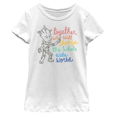 Girl's Guardians of the Galaxy Groot Together We Will Change the World Graphic T-Shirt 