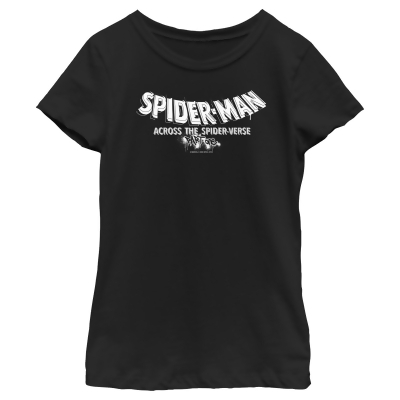 Girl's Spider-Man: Across the Spider-Verse Movie Logo White Graphic T-Shirt 