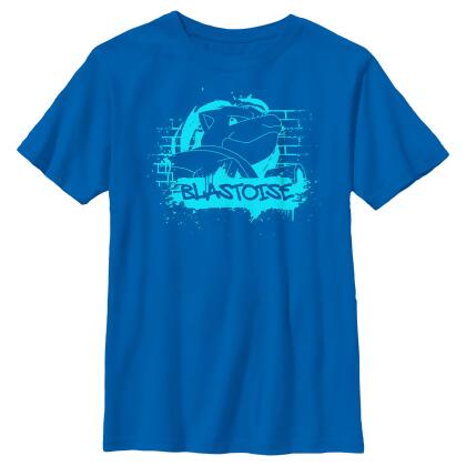 Boy's Pokemon Blastoise Paint Splatter Graphic T-Shirt