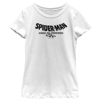 Girl's Spider-Man: Across the Spider-Verse Movie Logo Black Graphic T-Shirt 
