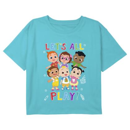 Girl's Cocomelon Let's All Play Babies Crew Graphic T-Shirt