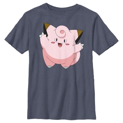 Boy's Pokemon Clefairy Large Portrait Graphic T-Shirt 