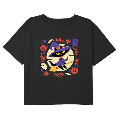 Girl's Paul Frank Halloween Mika the Cat Witch Graphic T-Shirt 