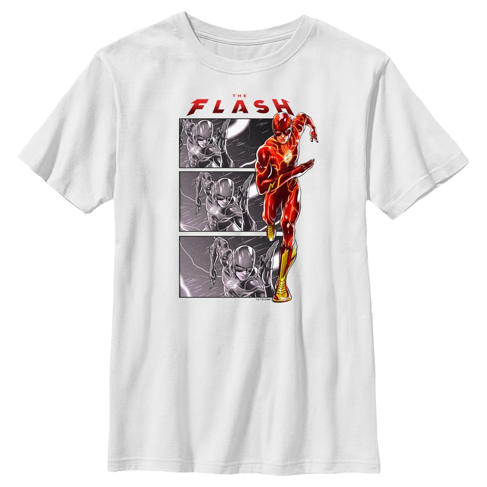 Boy's The Flash Speedster comics Book Panels Graphic T-Shirt