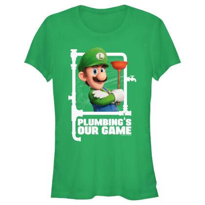Junior's The Super Mario Bros. Movie Luigi Plumbing's Our Game Graphic T-Shirt 