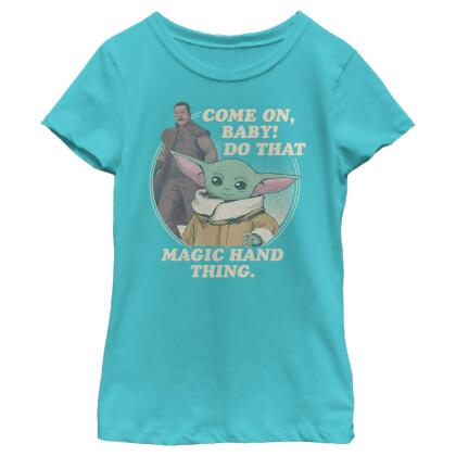 Girl's Star Wars: The Mandalorian Come on Baby Do That Magic Hand Thing Graphic T-Shirt