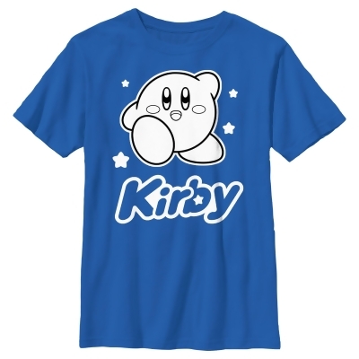 Boy's Nintendo Kirby Black and White Portrait Graphic T-Shirt 