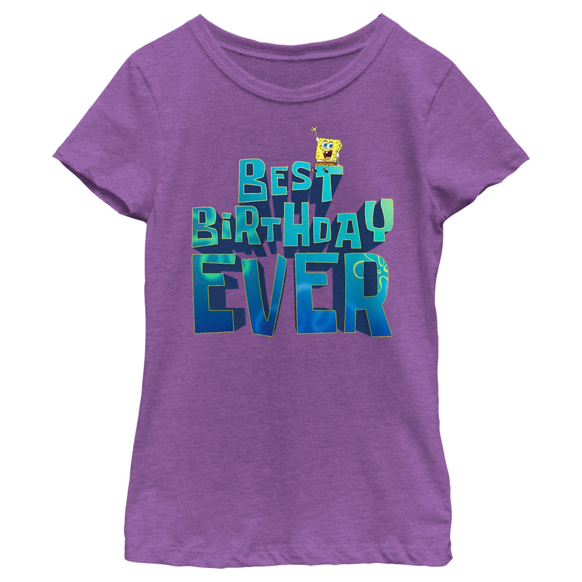 Girl's SpongeBob SquarePants Best Birthday Ever Graphic T-Shirt