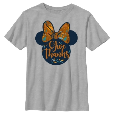 Boy's Minnie Mouse Give Thanks Fall Silhouette Graphic T-Shirt 