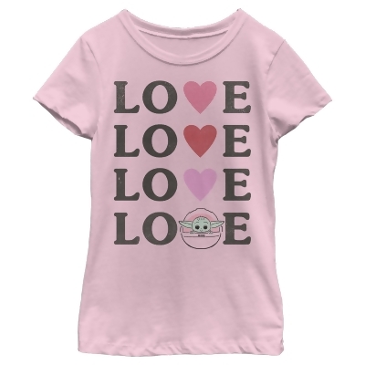 Girl's Star Wars: The Mandalorian The Child Love Hearts Graphic T-Shirt 